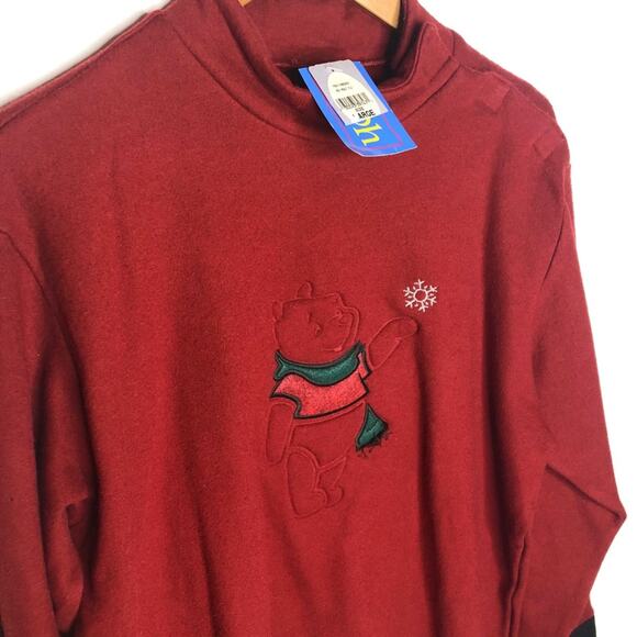 Vintage Winnie the Pooh Maroon Mockneck Sweatshirt - Picture 2 of 7